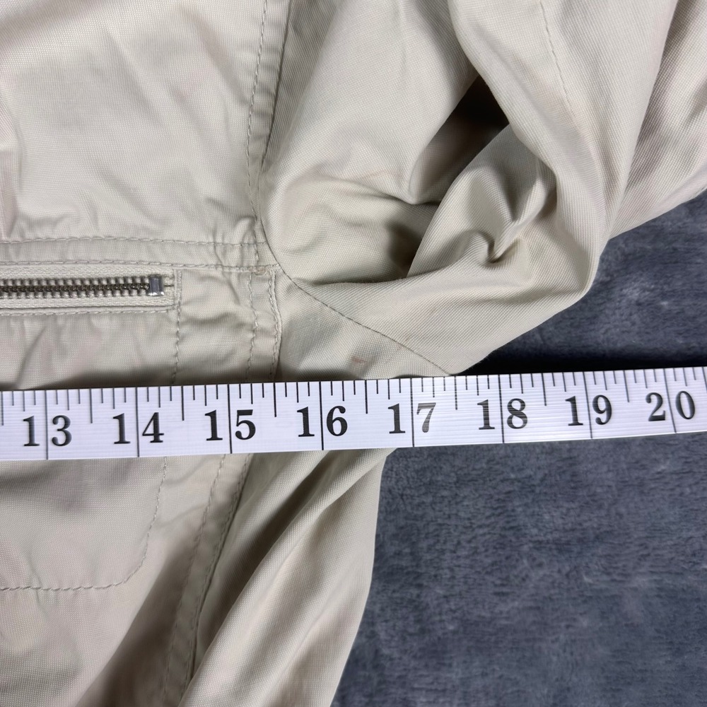 Armani Exchange Women Beige Utility Peplum Jacket Ribbed Mock Neck Size M - Picture 7 of 9